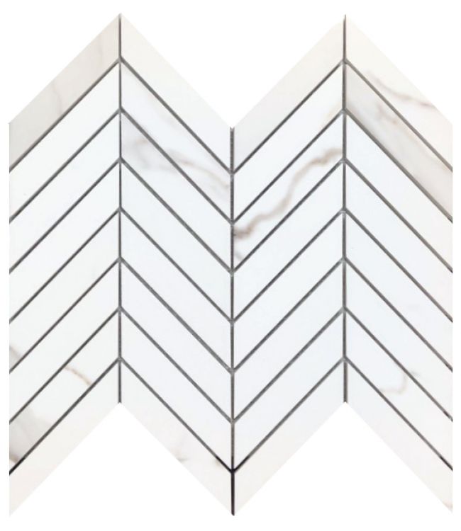 Prestigio Calacatta Lucido Chevron 10 x 12